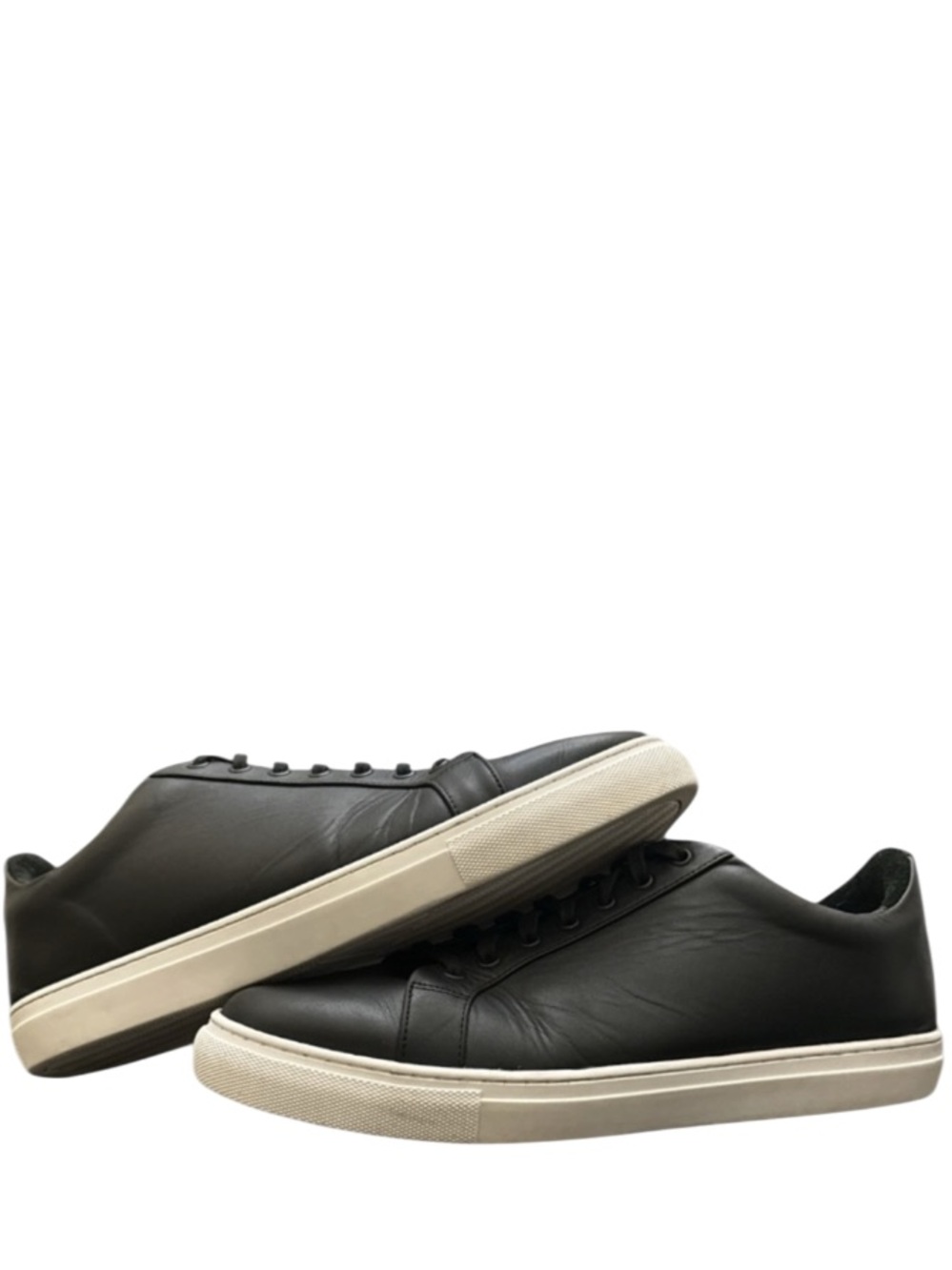 THURSDAY BOOT COMPANY - BLACK WHITE ALL LEATHER PREMIER LOW TOP SNEAKERS